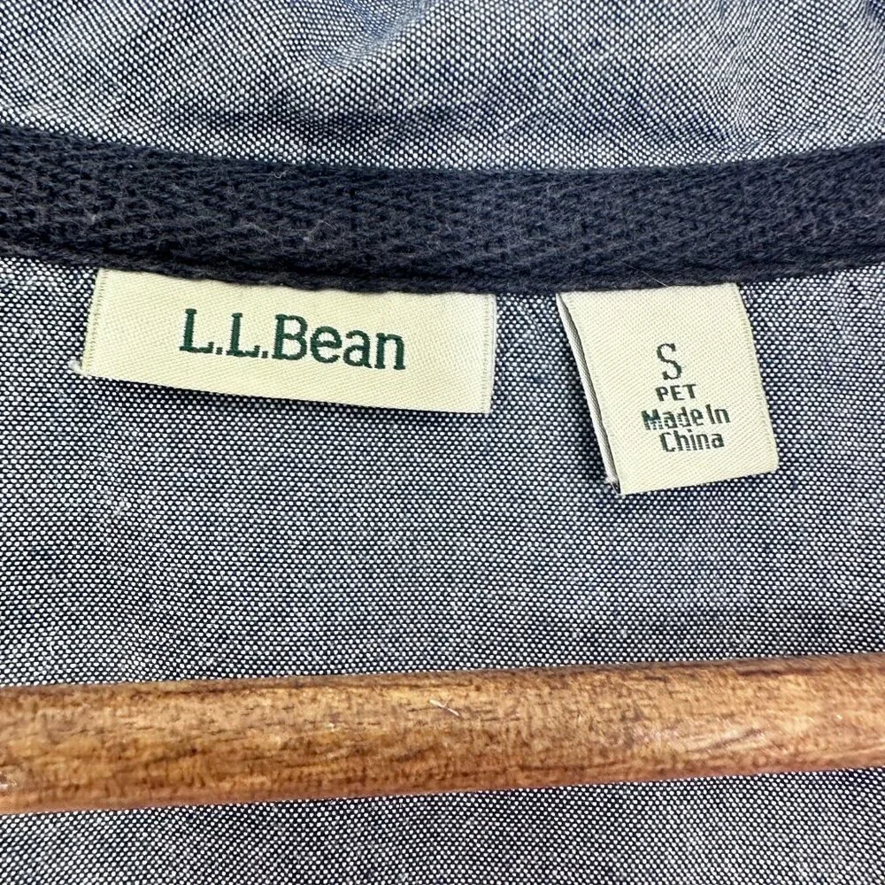 L.L. Bean Womens Soft Cotton Rugby Henley Collar Long Sleeve Pink Coral Petite S - Picture 6 of 8